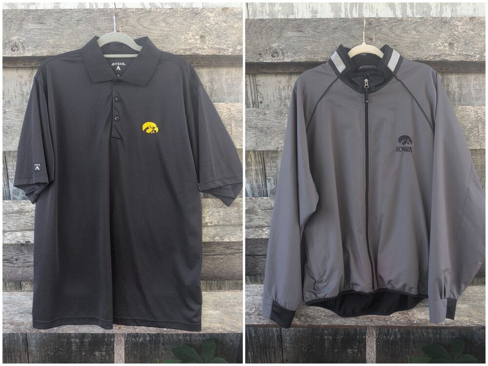 Iowa Hawkeye Bundle (2) Cutter &Buck Windbreaker / Antigua Polo Men's XL